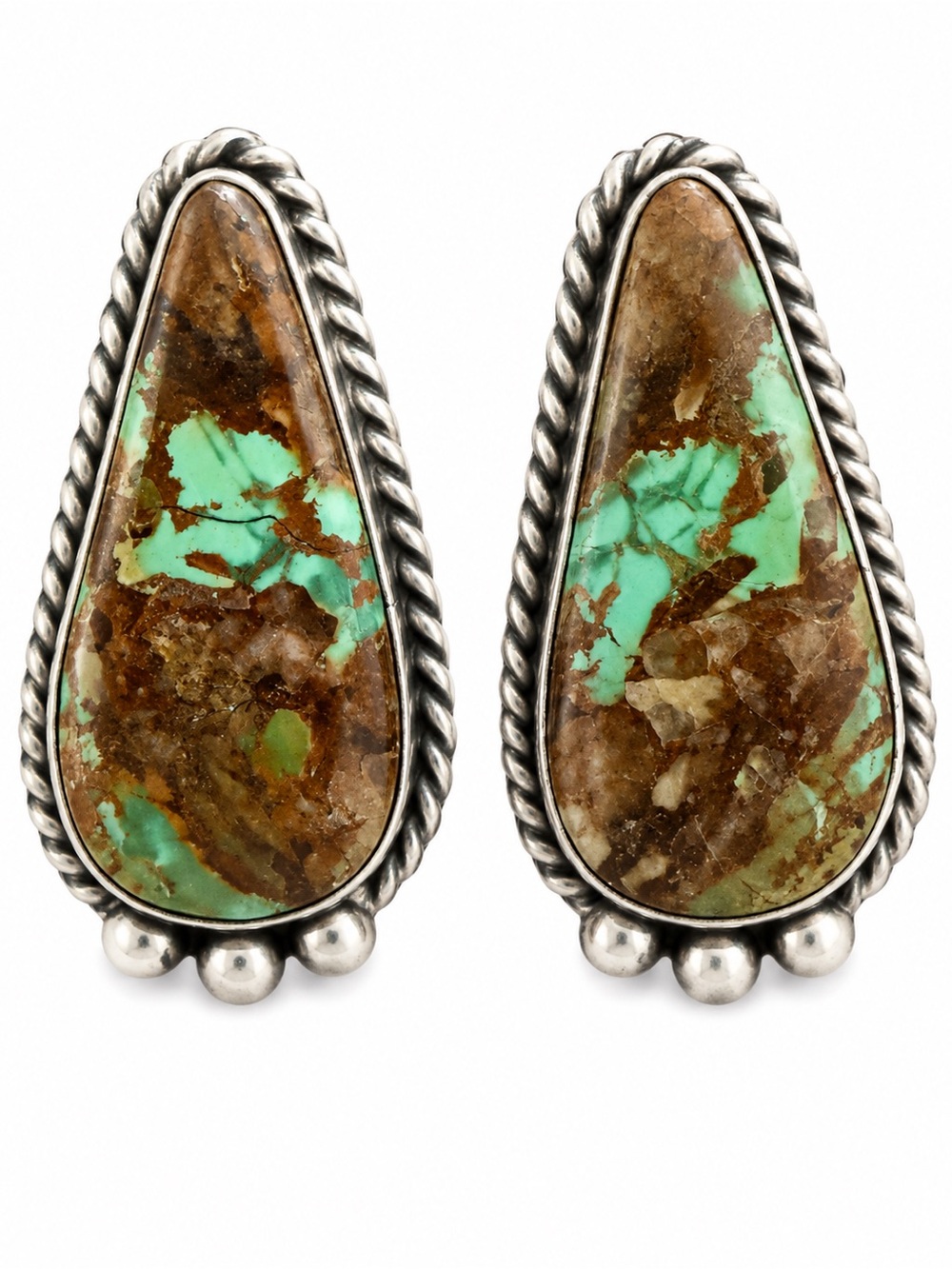 Johnny Dixon Navajo Native American Royston Ribbon turquoise earrings.  Gorgeous